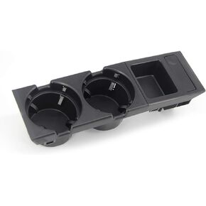 FEXON Cup Holder for BMW E46 3 Series 1998-2005, Replacement for Front Center Console Replaces 51168217953 (Black)