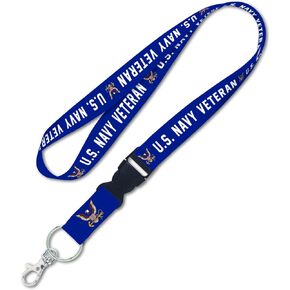 U.S. Navy Veteran Breakaway Lanyard with Metal Lobster Claw Hook