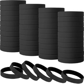 100 pcs Rubber Bracelets Wristbands Colored Blank Bracelets Silicone Wristbands for Men Women Teen