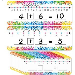 26 Pcs Number Line Dry Erase Board,Math Manipulatives White Board Cards for Kids Teacher Classroom Must Have Math Teaching Supplies