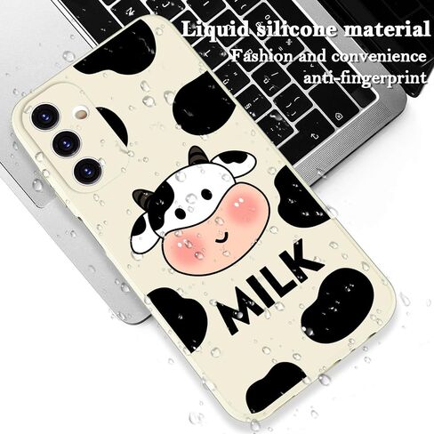 for Samsung Galaxy A15 5G/4G Case,Milk Cow Creative Pattern Design Silicone A15 Phone Cover Soft Ultra Drop Protection Thin Scratch Resistant Microfiber Lining Inner for Women in Saudi Arabia