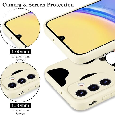 for Samsung Galaxy A15 5G/4G Case,Milk Cow Creative Pattern Design Silicone A15 Phone Cover Soft Ultra Drop Protection Thin Scratch Resistant Microfiber Lining Inner for Women in Saudi Arabia