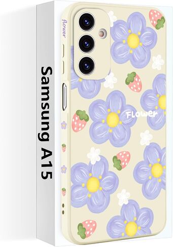 for Samsung Galaxy A15 5G/4G Case,Milk Cow Creative Pattern Design Silicone A15 Phone Cover Soft Ultra Drop Protection Thin Scratch Resistant Microfiber Lining Inner for Women in Saudi Arabia