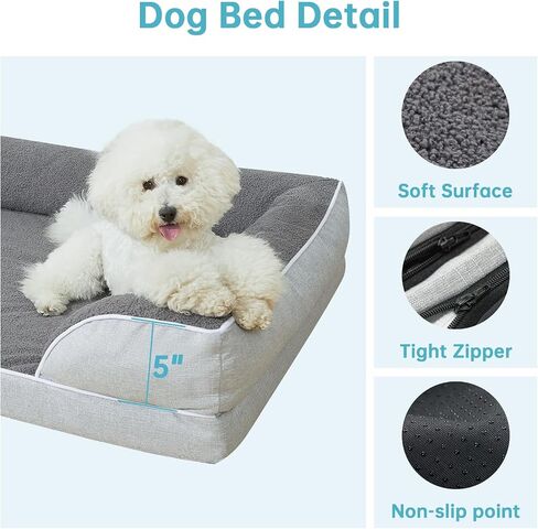 Dog Bed for X Large Dogs,Orthopedic Egg Memory Foam Dog Bed with Bolster, Breathable & Waterproof Dog Sofa Bed-Removable Washable Cover & Nonslip Bottom in Saudi Arabia