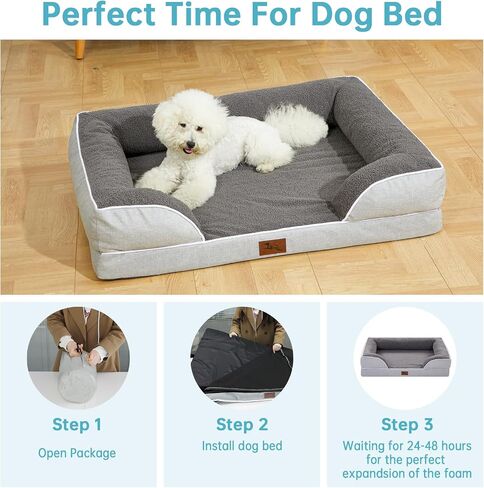 Dog Bed for X Large Dogs,Orthopedic Egg Memory Foam Dog Bed with Bolster, Breathable & Waterproof Dog Sofa Bed-Removable Washable Cover & Nonslip Bottom in Saudi Arabia