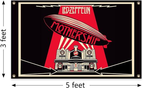 Generic Guitar Rock Band L-ed Music Album Z-eppelin Cover 3×5 Feet Wall Tapestry Is Suitable For Indoor and Outdoor Home Decoration Such As Dormitories Living Rooms Etc, red in Saudi Arabia
