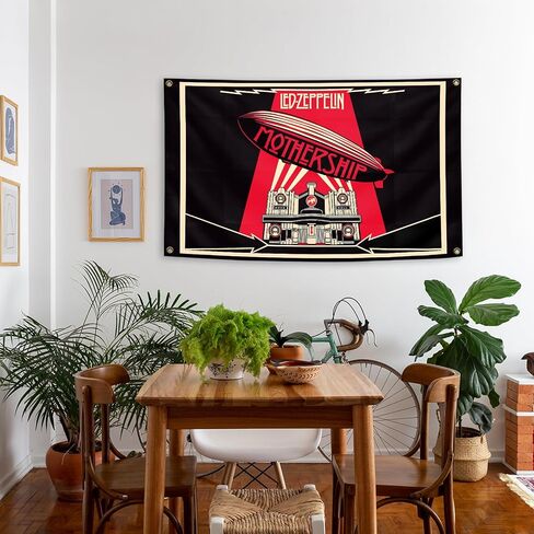 Generic Guitar Rock Band L-ed Music Album Z-eppelin Cover 3×5 Feet Wall Tapestry Is Suitable For Indoor and Outdoor Home Decoration Such As Dormitories Living Rooms Etc, red in Saudi Arabia