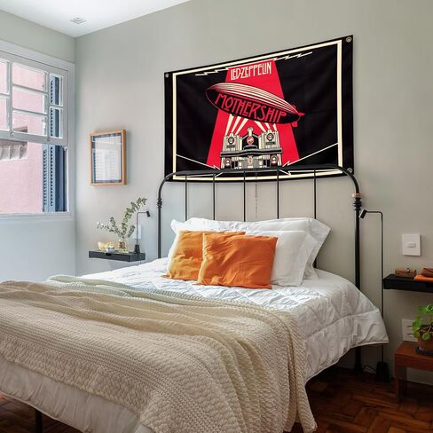 Generic Guitar Rock Band L-ed Music Album Z-eppelin Cover 3×5 Feet Wall Tapestry Is Suitable For Indoor and Outdoor Home Decoration Such As Dormitories Living Rooms Etc, red in Saudi Arabia