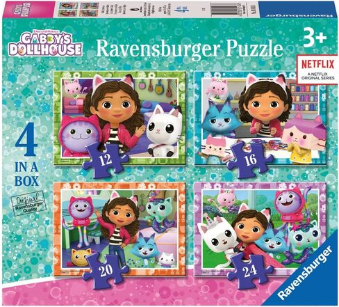 Ravensburger 3143 Gabby’s Dollhouse Jigsaw Puzzles for Kids Age 3 Years Up-4 in a Box (12, 16, 20, 24 Pieces) -Educational Toys for Toddlers in Saudi Arabia