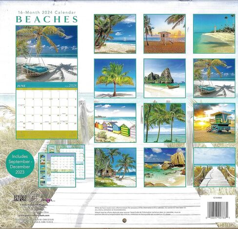 Beaches 2024 Full Size Wall Calendar for Planning, Scheduling, and Organizing in Kuwait