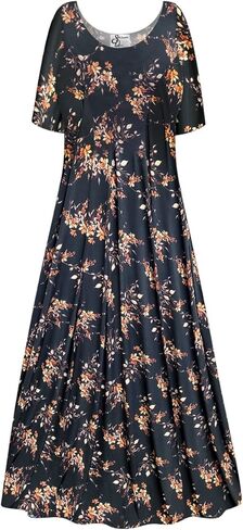 Plus Size Party Womens Dress Autumn Nostalgia Floral Dressed Up Princess Cut in Saudi Arabia