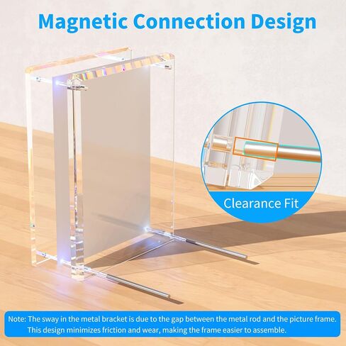AITEE 5x7 Acrylic Picture Frame: Clear Picture Frames with Magnetic Stand - Magnetic Acrylic Photo Frame - Diamond-Edge Design - Modern Floating Lucite Frameless Frame Gift for Desktop Display in Saudi Arabia