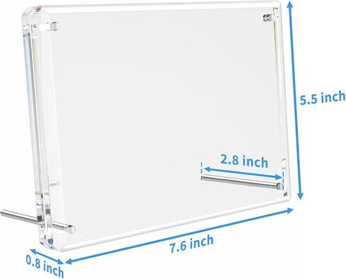 AITEE 5x7 Acrylic Picture Frame: Clear Picture Frames with Magnetic Stand - Magnetic Acrylic Photo Frame - Diamond-Edge Design - Modern Floating Lucite Frameless Frame Gift for Desktop Display in Saudi Arabia