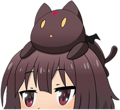 ملصق سيارة Konosuba Wizard Neko ملصق فينيل مضحك للسيارات/أجهزة الكمبيوتر المحمولة in Kuwait