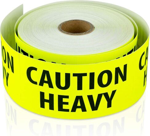 300 Caution Heavy Stickers - 2 x 4 Inches Heavy Caution Sticker for Shipping Moving Handling Heavy Alert Warning Labels, Fluorescent Neon Yellow - 1 Roll of 300 Labels in Saudi Arabia