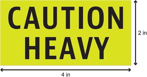 300 Caution Heavy Stickers - 2 x 4 Inches Heavy Caution Sticker for Shipping Moving Handling Heavy Alert Warning Labels, Fluorescent Neon Yellow - 1 Roll of 300 Labels in Saudi Arabia