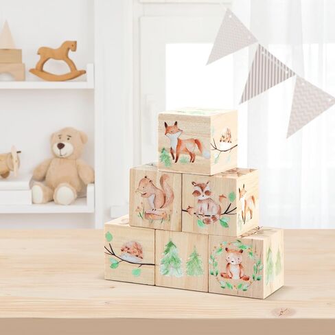 3pcs Jungle Animal Nursery Wood Decor Woodland Animal Nursery Decoration Woodland Nursery Decor Wooden Animal Themed Room Decor for Baby Nursery Bedrooms Classroom Squirrels Foxes Bear in Saudi Arabia
