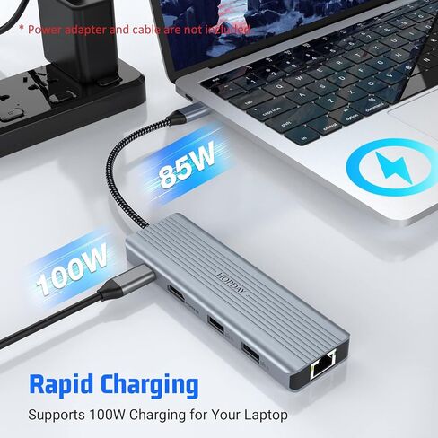 HOPDAY 10 in 1 USB C Hub, USB C Docking Station Triple Display with Gigabit Ethernet, 4K HDMI, 100W PD, USB 3.0, SD/TF Card Reader Multiport Laptop Docking Station in Saudi Arabia