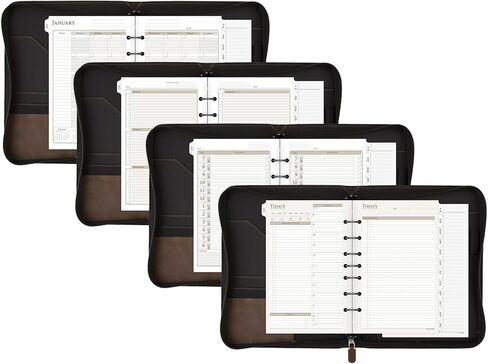 AT-A-GLANCE Simulated Leather Undated Starter Set, 43184 DAY-TIMER, Desk Size, Distressed Brown (031-0140-04) in Saudi Arabia