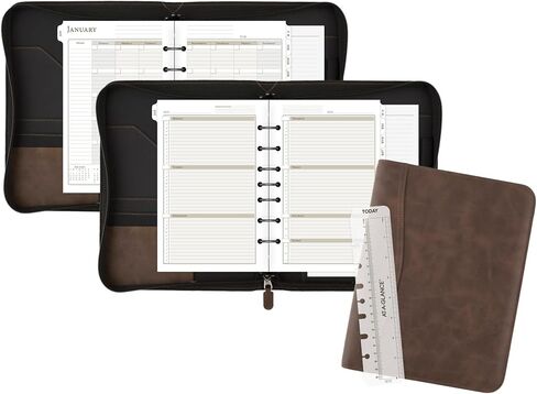 AT-A-GLANCE Simulated Leather Undated Starter Set, 43184 DAY-TIMER, Desk Size, Distressed Brown (031-0140-04) in Saudi Arabia