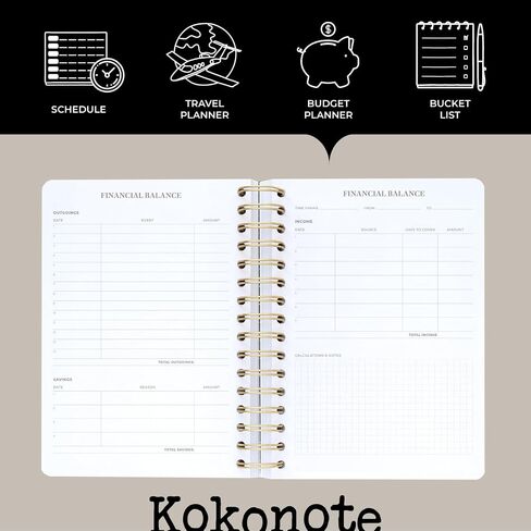 Kokonote Japanese Art Planner 2024-2025 | 17 Months Academic Planner Week To View | August 2024 - December 2025 | Planner 2024-2025 Daily Weekly and Monthly | Weekly Academic Planner in Saudi Arabia