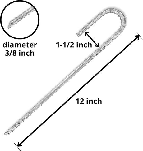 Tent Pegs Heavy Duty Extra Strong Galvanized Tent Stakes 12 inch Steel Tent Pegs for Garden Fence Sand in Saudi Arabia