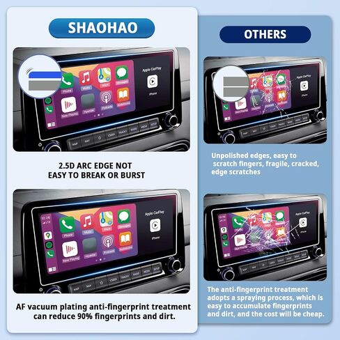 SHAOHAO 2 Pcs for 2023 Hyundai Kona Screen Protector for 2022 2023 Hyundai Kona Accessories (SE/SEL), Kona EV SEL 8 Inch Touch Screen High Transparent Anti Fingerprint Protective Film in Saudi Arabia