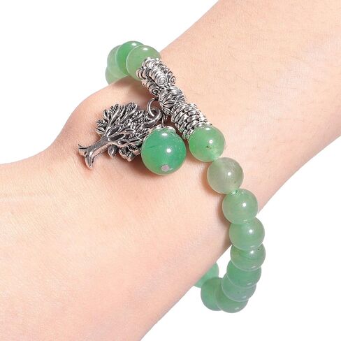 Healing Crystal Beads Bracelet with Stone Tree, Unisex Tumbled Stone Stretchy Bracelet for Yoga Meditation Reiki Jewelry in Saudi Arabia