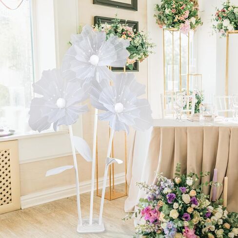 Hotop 1 Set 5.5 ft Wedding Giant Flowers Decorations Huge Artificial Flowers with Standing Base Wedding Decorations for Reception Artificial Banquet for Outdoor Ceremony Church (Colorful) in Saudi Arabia
