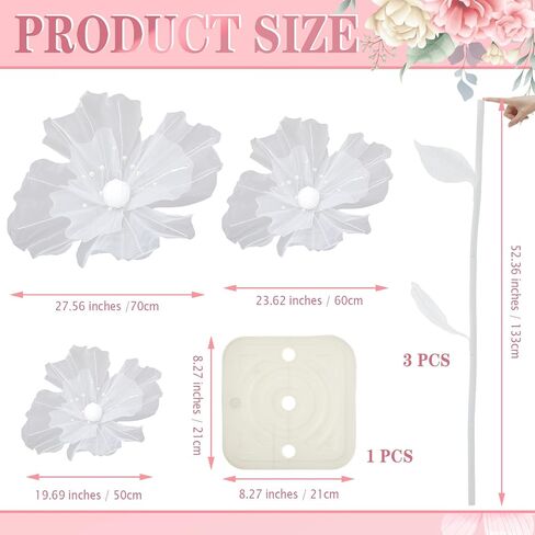 Hotop 1 Set 5.5 ft Wedding Giant Flowers Decorations Huge Artificial Flowers with Standing Base Wedding Decorations for Reception Artificial Banquet for Outdoor Ceremony Church (Colorful) in Saudi Arabia