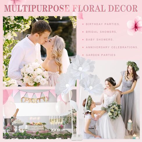 Hotop 1 Set 5.5 ft Wedding Giant Flowers Decorations Huge Artificial Flowers with Standing Base Wedding Decorations for Reception Artificial Banquet for Outdoor Ceremony Church (Colorful) in Saudi Arabia