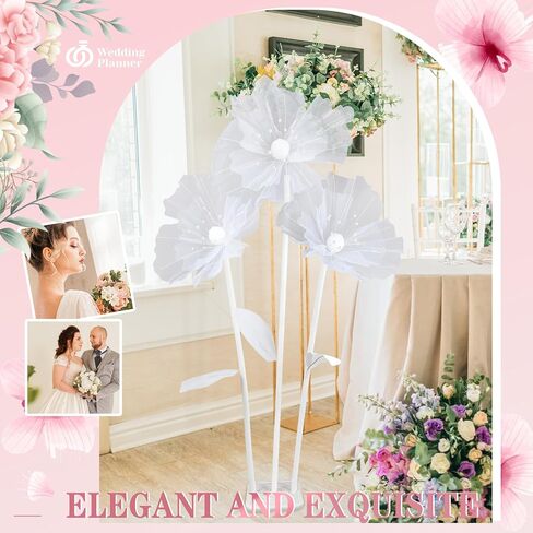 Hotop 1 Set 5.5 ft Wedding Giant Flowers Decorations Huge Artificial Flowers with Standing Base Wedding Decorations for Reception Artificial Banquet for Outdoor Ceremony Church (Colorful) in Saudi Arabia