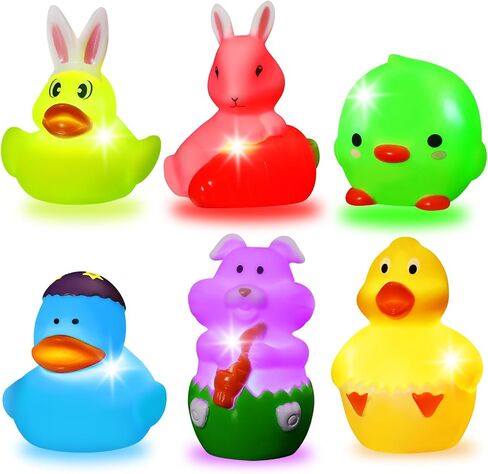 6 Pcs Bath Toys for Kids Ages 3 5 8, Floating Light up Bath Toys, Summer Toys Pool Toys Water Toys for Kids 1-3, Baby Bath Toys for Boys Girls, Bathtub Swimming Party Favor in Saudi Arabia