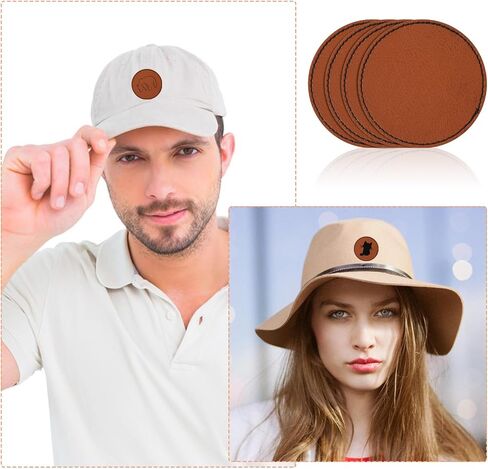 30 Pcs Iron on Leather Patches Blank Leather Patches for Hats Round Laserable Leatherette Patches Sheets Brown Faux Leather Hat Patch Rustic Patches Glowforge Laser Supplies for Hats Fabric Repair Sew in Saudi Arabia