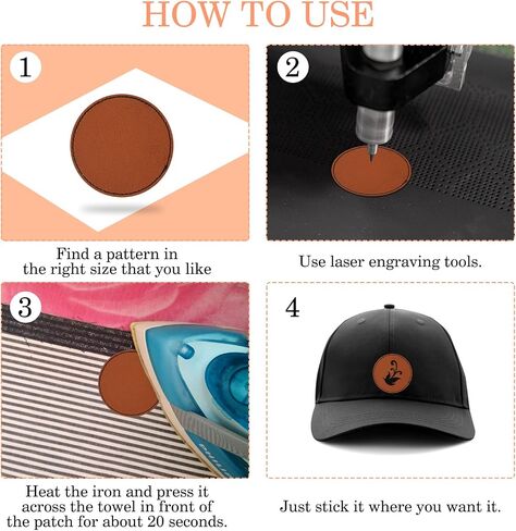 30 Pcs Iron on Leather Patches Blank Leather Patches for Hats Round Laserable Leatherette Patches Sheets Brown Faux Leather Hat Patch Rustic Patches Glowforge Laser Supplies for Hats Fabric Repair Sew in Saudi Arabia