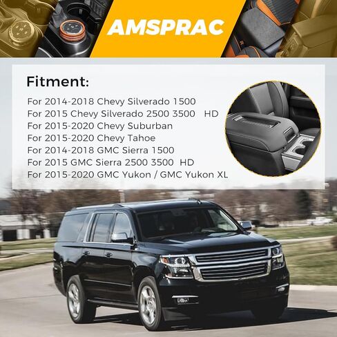 Center Console Armrest Lid Latch fit for Chevy Suburban Silverado Tahoe GMC Sierra Yukon 2014-2020,Center Console Armrest Lid Lock,22861304 22792217,Chromed Silver Lid in Saudi Arabia