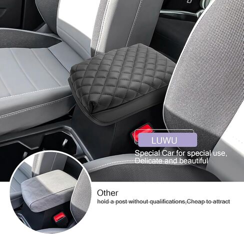 LUWU لعام 2022-2024 غطاء وحدة التحكم المركزية Volkswagen Taos 2024 Volkswagen Taos Accessories VW Taos غطاء مسند الذراع Taos VW وسادة وحدة التحكم المركزية Taos S/SE/SEL غطاء وحدة التحكم بمسند الذراع من الجلد الناعم (أسود) in Kuwait
