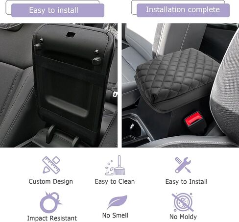 LUWU لعام 2022-2024 غطاء وحدة التحكم المركزية Volkswagen Taos 2024 Volkswagen Taos Accessories VW Taos غطاء مسند الذراع Taos VW وسادة وحدة التحكم المركزية Taos S/SE/SEL غطاء وحدة التحكم بمسند الذراع من الجلد الناعم (أسود) in Kuwait