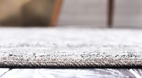 Unique Loom La Jolla Collection Contemporary, Abstract, Vintage, Border Area Rug, 2 ft x 6 ft, Gray/Silver in Saudi Arabia