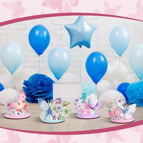 Yousoontic 12 Pcs Wooden Butterfly Centerpieces for Tables Butterfly Baby Shower Decorations Butterfly Theme Party Decorations for Baby Shower Gender Reveal Spring Tea Party Mother's Day Easter Decor in Saudi Arabia