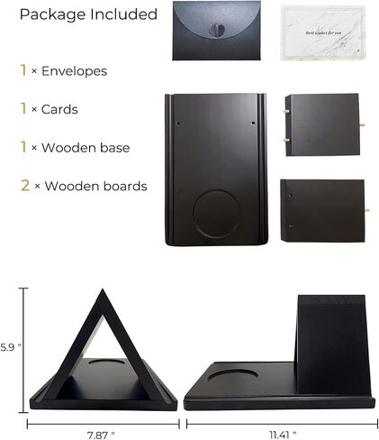 Triangle Book Holder Stand with Cup Holder, Wooden Book Nook Reading Valet with Book Rest, Gifts for Book and Coffee Lovers, Small Bookshelf Case for Bedroom Nightstand Office Desk Library Decor-Black in Saudi Arabia