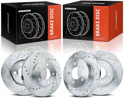 A-Premium Front and Rear Drilled and Slotted Disc Brake Rotors Compatible with Select Ford Models - For Mustang 1994-2004, 4-PC Set in Saudi Arabia