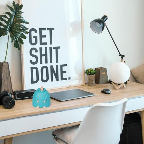 ديكور مكتب مثير للاهتمام بالإصبع الأوسط، ديكور طاولة الإصبع المبتسم، ديكور منزلي فريد وممتع، منحوتة مكتبية (أزرق) in Kuwait