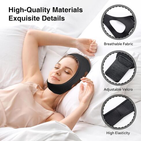 Anti Snoring Chin Strap Mouth,Effective Chin Strap for Snoring, Stop Snoring Head Strap for Men and Women in Saudi Arabia