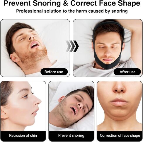 Anti Snoring Chin Strap Mouth,Effective Chin Strap for Snoring, Stop Snoring Head Strap for Men and Women in Saudi Arabia