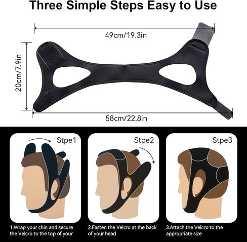Anti Snoring Chin Strap Mouth,Effective Chin Strap for Snoring, Stop Snoring Head Strap for Men and Women in Saudi Arabia
