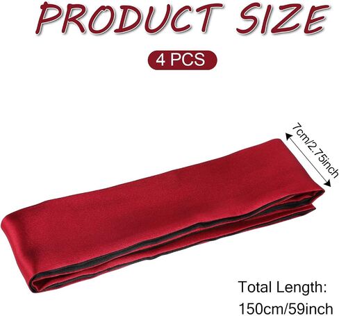 4pcs Satin Sleep Mask,Silk Blind Folds for Adult Play,Blockout Light Soft Adjustable Eye Mask Sleep,Comfortable Blindfold and Hand for Women Men,Adult Party Favors(150cm/59inch) in Saudi Arabia