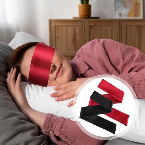 4pcs Satin Sleep Mask,Silk Blind Folds for Adult Play,Blockout Light Soft Adjustable Eye Mask Sleep,Comfortable Blindfold and Hand for Women Men,Adult Party Favors(150cm/59inch) in Saudi Arabia
