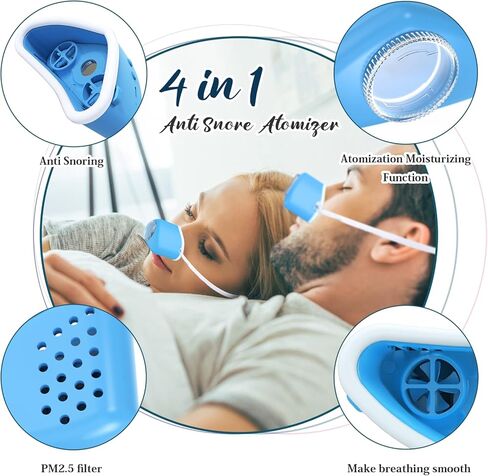 4 in 1 Anti snoring Devices,2024 New Atomization snoring Solution,Right Amount Fog,Adjustable Wind Force Sleep Apnea Devices for Comfortable Sleep (Size Adjustment) in Kuwait
