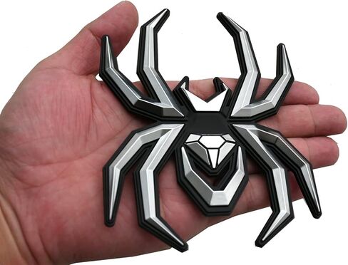 1pc Custom New Spider Emblems 3D Fender Rear Door Badges Sticker Replacement for F-150 Silverado Sierra RAM Black Widow Edition (Chrome) in Saudi Arabia